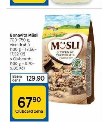 Tesco Bonavita musli nabídka