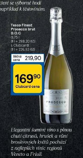 Tesco Prosecco brut nabídka
