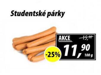 ZEMAN Studentské párky nabídka