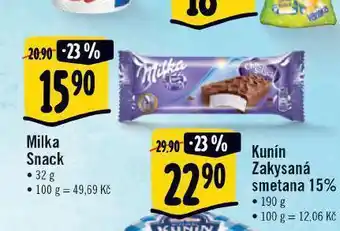 Albert Milka snack nabídka