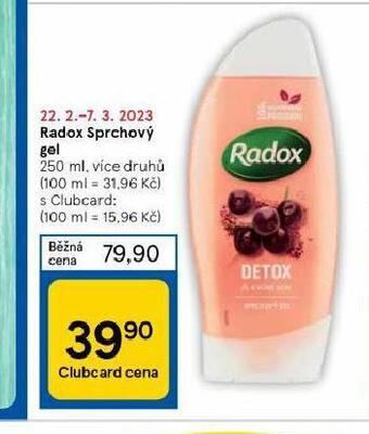 Tesco Radox sprchový gel nabídka