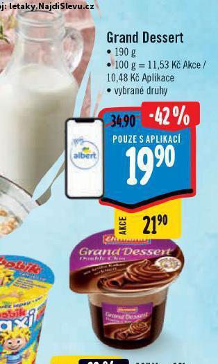 Albert Grand dessert nabídka