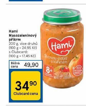 Tesco Hami masozeleninový příkrm nabídka