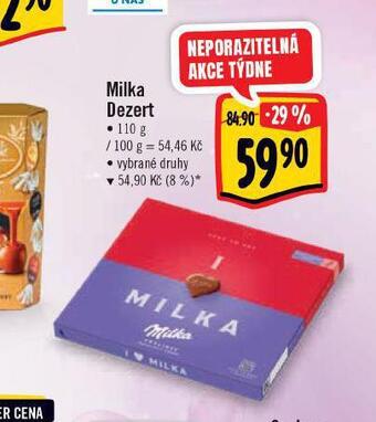 Albert Milka dezert nabídka