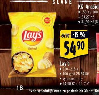Albert Lay's chipsy nabídka