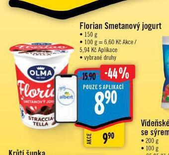 Albert Florian smetanový jogurt nabídka