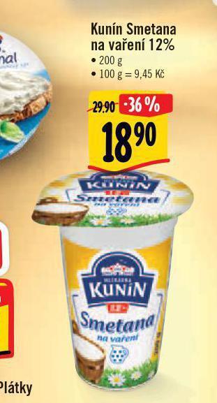 Albert Kunín smetana na vaření nabídka