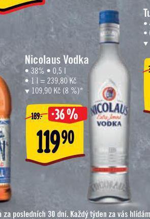 Albert Nicolaus vodka nabídka