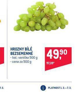 Makro Hrozny bílé bezsemenné nabídka