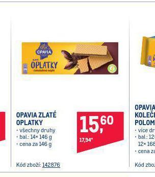 Makro Opavia zlaté oplatky nabídka