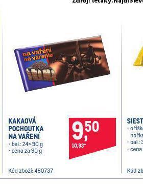 Makro Kakaová pochoutka na vaření nabídka