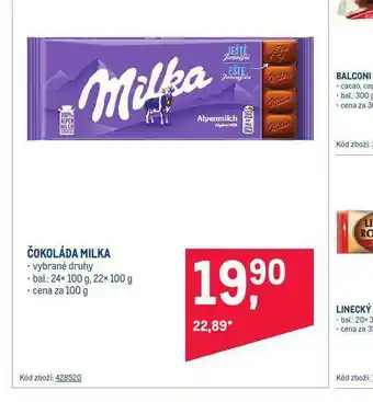 Makro Milka čokoláda nabídka