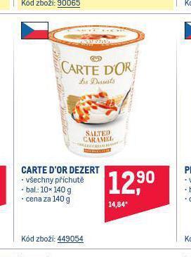 Makro Carte d´or dezert nabídka