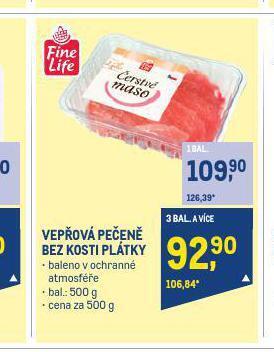 Makro Vepřová pečeně bez kosti plátky nabídka