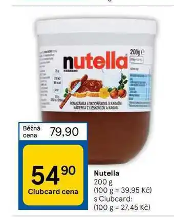 Tesco Nutella 200 g nabídka