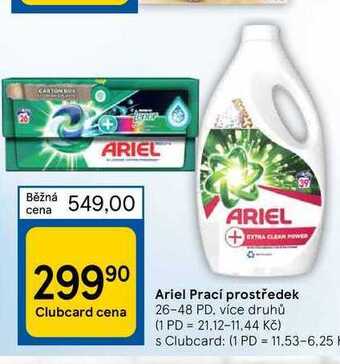 Tesco Ariel prací prostředek 26-48 pd nabídka