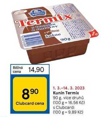 Tesco Kunín termix 90 g nabídka