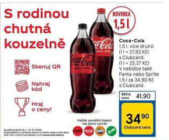 Tesco Coca-cola 1,5 l nabídka