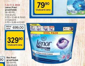 Tesco Lenor prací prostředek 56-80 pd nabídka