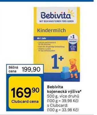 Tesco Bebivita kojenecká výživa* 500 g nabídka