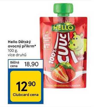 Tesco Hello dětský ovocný příkrm* 100 g nabídka