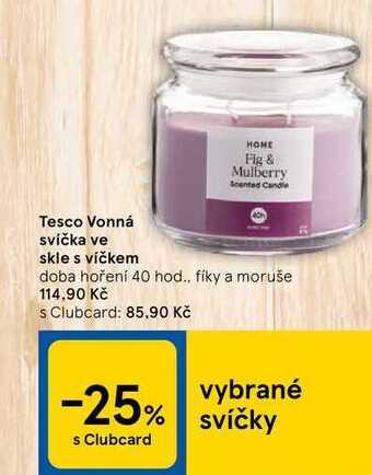 Tesco Tesco vonná svíčka ve skle s víčkem nabídka