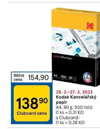 Tesco Kodak kancelářský papír a4. 80 g nabídka
