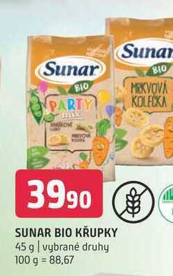 Terno Sunar bio křupky 45 g nabídka