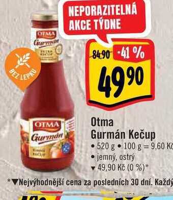 Albert Otma gurmán kečup 520 g nabídka
