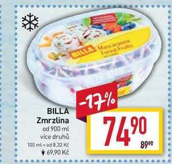 Billa Billa zmrzlina od 900 ml nabídka