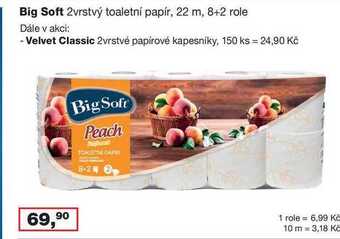 Barvy a laky drogerie Big soft 2vrstvý toaletní papír, 22 m, 8+2 role nabídka