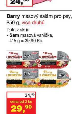 Barvy a laky drogerie Barry masový salám pro psy, 850 g nabídka