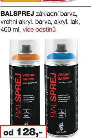 Barvy a laky drogerie Balsprej základní barva, vrchní akryl. barva, akryl. lak, 400 ml nabídka