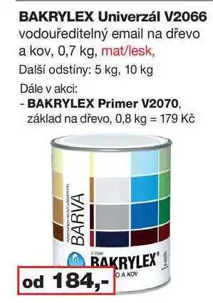 Barvy a laky drogerie Bakrylex univerzál v2066 vodouředitelný email na dřevo a kov, 0,7 kg, mat/lesk nabídka