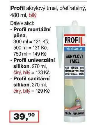 Barvy a laky drogerie Profil akrylový tmel, přetíratelný, 480 ml, bílý nabídka