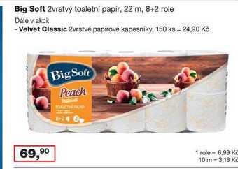 Ráj drogerie Big soft 2vrstvý toaletní papír, 8+2 role nabídka