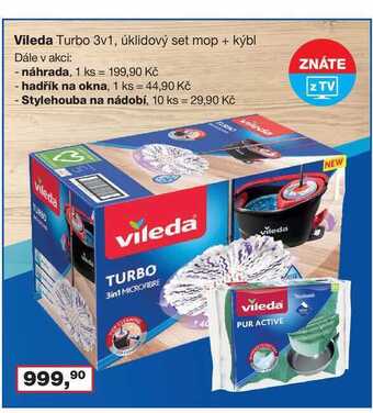 Ráj drogerie Vileda turbo 3v1, úklidový set mop + kýbl nabídka