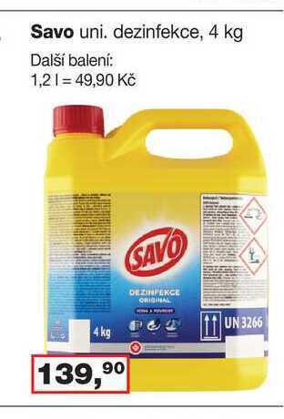 Ráj drogerie Savo uni. dezinfekce, 4 kg nabídka