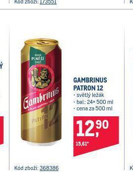 Makro Pivo gambrinus patron 12 nabídka