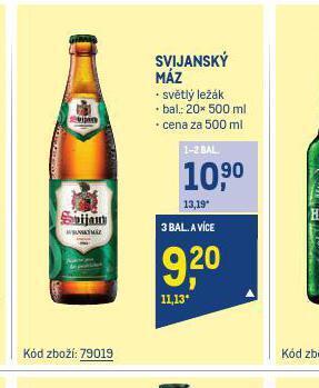 Makro Pivo svijanský máz nabídka