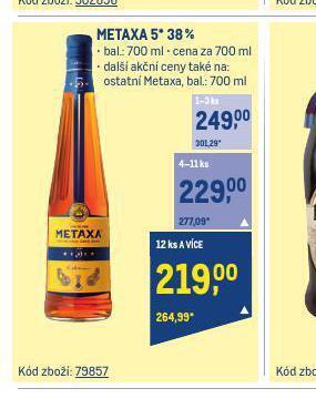Makro Metaxa 5* 38% nabídka