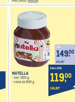 Makro Nutella nabídka