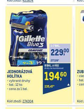 Makro Gillette jednorázová holítka nabídka