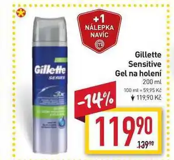 Gillette sensitive gel na holení 200ml