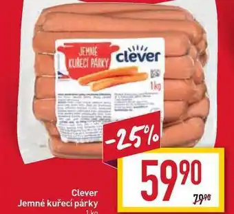 Billa Clever jemné kuřecí párky 1kg nabídka