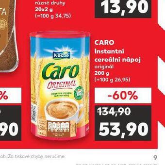 Kaufland Caro instantní cereální nápoj nabídka