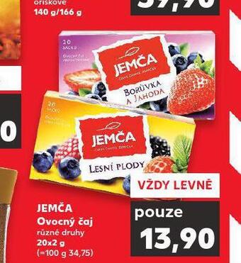 Kaufland Jemča ovocný čaj nabídka