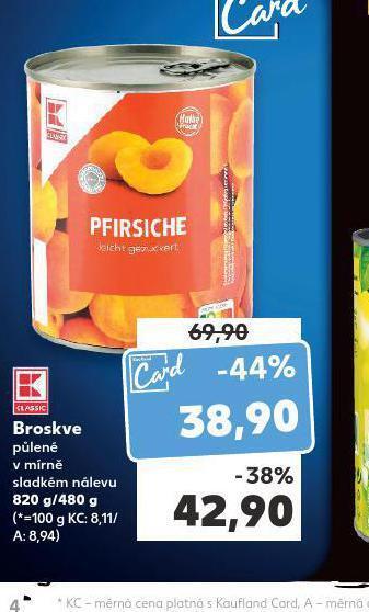 Kaufland Broskve nabídka