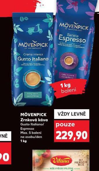 Kaufland Mövenpick zrnková káva nabídka