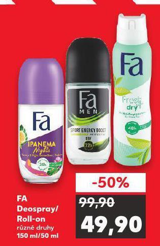Kaufland Fa deospray / roll-on nabídka